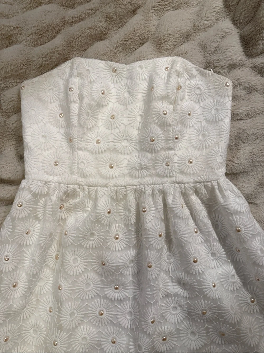 Lilly Pulitzer White Strapless Eyelet Daisy Dress - Picture 2 of 7
